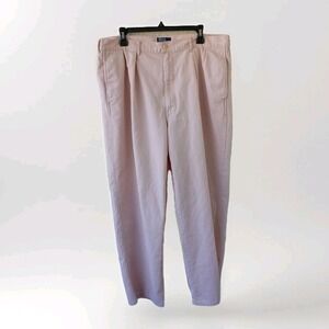 Polo Ralph Lauren Men's Blush Pink Cotton Pleated Chino Pants Size 38x30‎